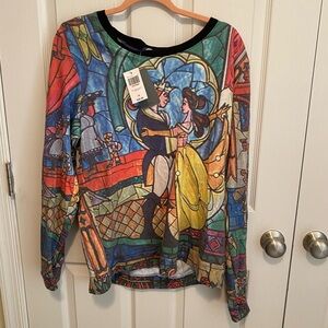 Hot Topic 2x Disney Beauty & the Beast Long Sleeve top NWT